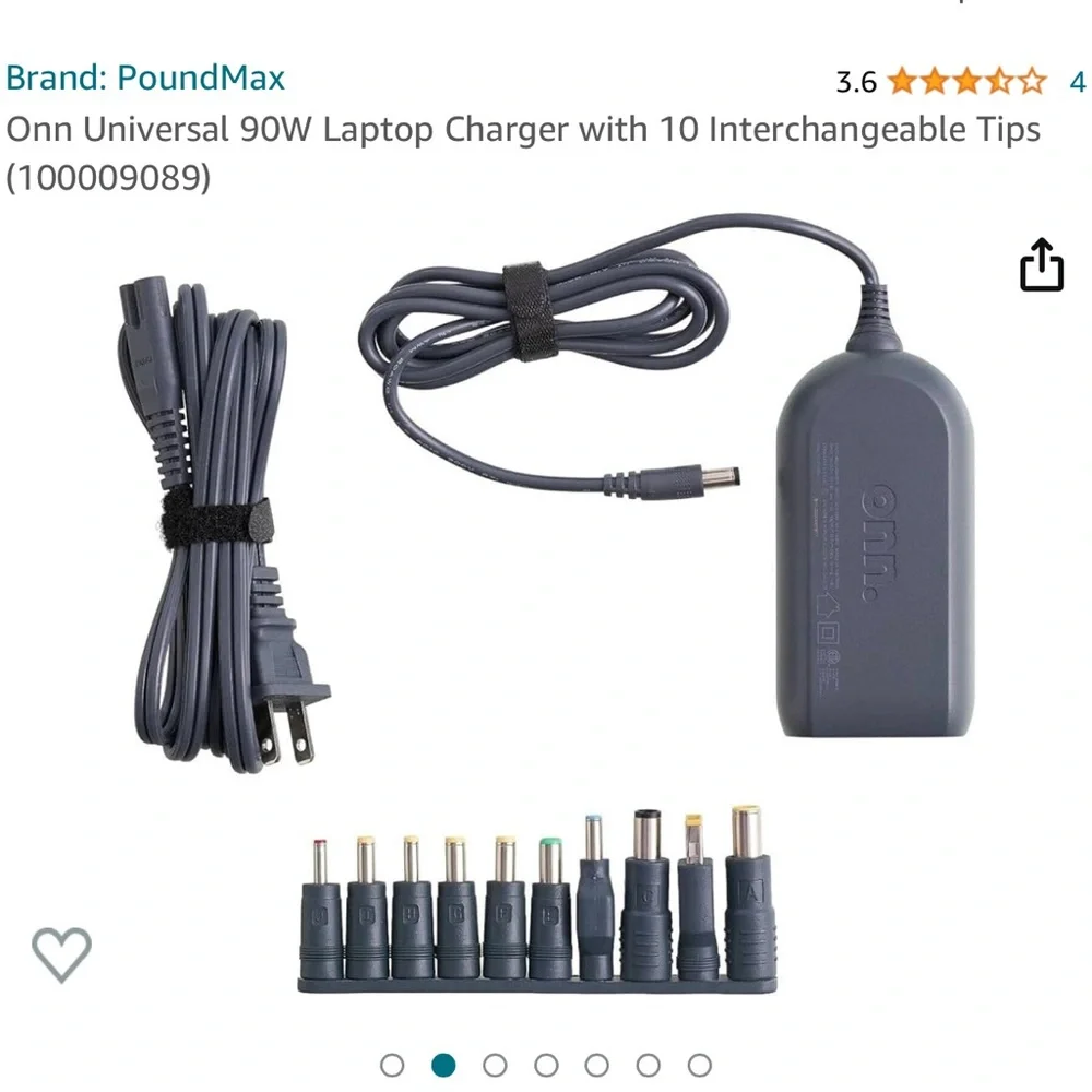 Universal laptop charging adapter with 10 interchangeable tips. See Pics